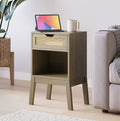 Nightstand with Rattan with Fast USB