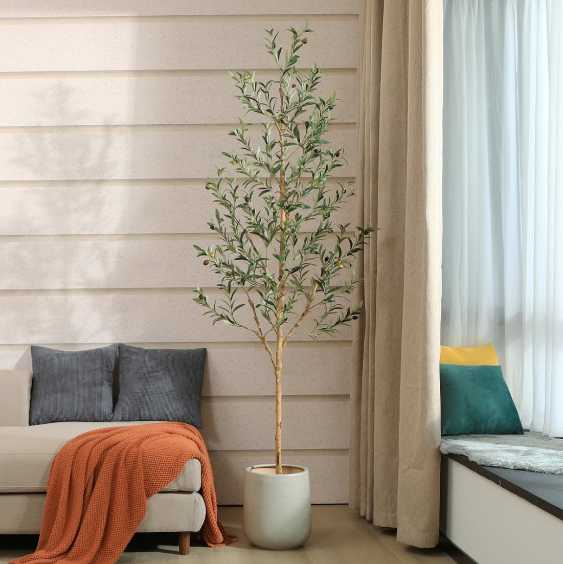 Olive Oil 7ft Artificial Olive Tree Indoor